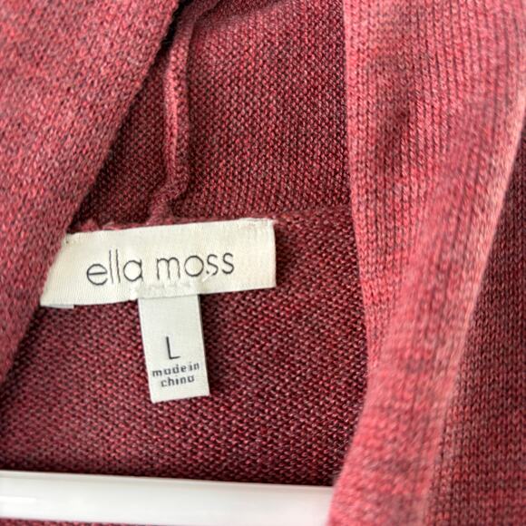 Ella Moss “Karla” Open Front Burgundy Cardigan Sweater • Size L - Picture 6 of 6